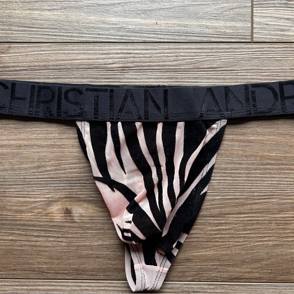 Andrew Christian | Palmero Sheer Tiger Thong in Black Sand (Small) - Picture 6 of 10